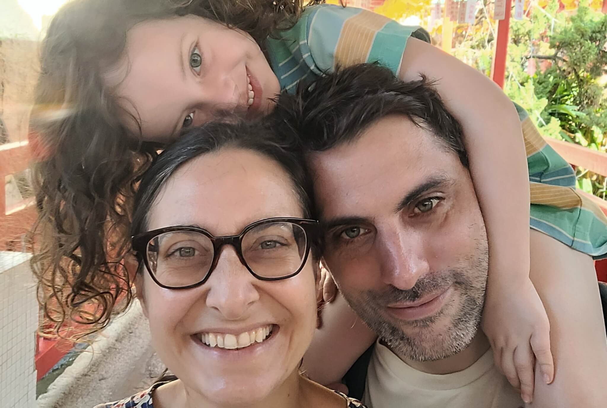 Mrs. Sandrine Bannwarth and Mr. Nicolas Dendiével with their daughter Alice